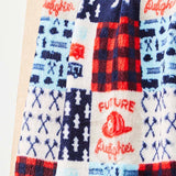 Plazatex Firefighter Patchwork Decorative Machine Washable Throw 50" x 60" Red, White & Blue
