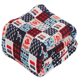 Plazatex Firefighter Patchwork Decorative Machine Washable Throw 50" x 60" Red, White & Blue