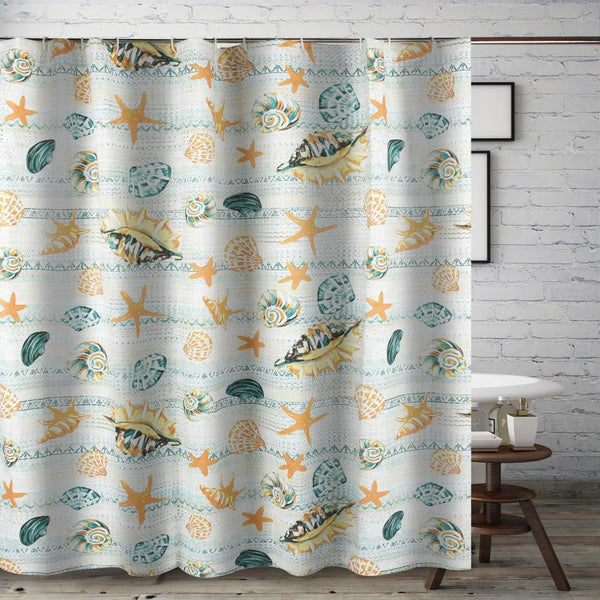 Greenland Home Fashions Kona Luxurious Buttonhole Top Shower Curtain 72" x 72" O