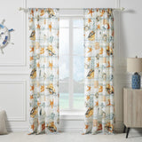 Greenland Home Fashions Kona Luxurious 3" Rod Pocket Curtain Panel Pair with Tiebacks 42" x 84" Ocean