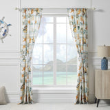 Greenland Home Fashions Kona Luxurious 3" Rod Pocket Curtain Panel Pair with Tiebacks 42" x 84" Ocean