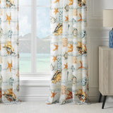 Greenland Home Fashions Kona Luxurious 3" Rod Pocket Curtain Panel Pair with Tiebacks 42" x 84" Ocean