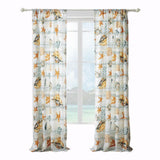 Greenland Home Fashions Kona Luxurious 3" Rod Pocket Curtain Panel Pair with Tiebacks 42" x 84" Ocean