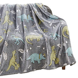 Dino Friends Micro Plush All Season Throw Blanket 50" X 60" Gray by Plazatex