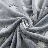 Star Moon Micro Plush All Season Throw Blanket 50" X 60" Gray by Plazatex