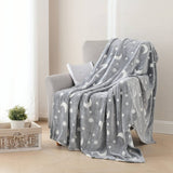Star Moon Micro Plush All Season Throw Blanket 50" X 60" Gray by Plazatex