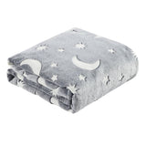 Star Moon Micro Plush All Season Throw Blanket 50" X 60" Gray by Plazatex