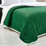 Jacquard Microplush Soft Premium Microplush Braided Blanket Green by Plazatex