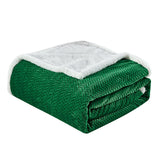 Jacquard Microplush Soft Premium Microplush Braided Blanket Green by Plazatex
