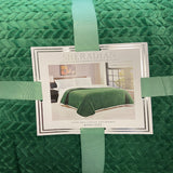 Jacquard Microplush Soft Premium Microplush Braided Blanket Green by Plazatex