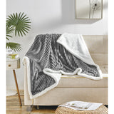 Plazatex Corduroy Faux Sherpa Reverse Throw Blanket - 50x60", Grey