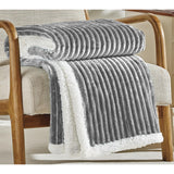 Plazatex Corduroy Faux Sherpa Reverse Throw Blanket - 50x60", Grey