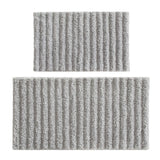 Chic Home Tyrion Deluxe 2-Piece Tufted Striped Non-Slip Bath Rug Set 21" x 34" & 17" x 24" Grey
