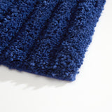Chic Home Tyrion Luxury Plush Polycotton Blend Tufted Striped Non-Slip Bath Rug 24" x 40" Navy Blue