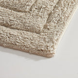 Chic Home Greyson Luxury 100% Cotton Tufted Rectangular Border Non-Slip Bathroom Rug 24" x 40" Beige