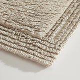 Chic Home Katniss Luxury 100% Cotton Plush and Thick Reversible Bathroom Rug Beige