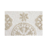 Chic Home Sarabi Luxury 100% Cotton Plush Tufted Medallion Non-Slip Bathroom Rug Beige