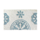 Chic Home Sarabi Luxury 100% Cotton Plush Tufted Medallion Non-Slip Bathroom Rug Blue