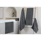 Chic Home Premium 8-Piece Pure Turkish Cotton 2 Bath Towels, 2 Hand Towels, 4 Washcloths Towel Set Charcoal