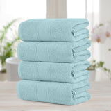 Chic Home Luxurious 4-Piece Super Soft Pure Turkish Cotton Bath Towels Set 30" x 54" Blue