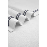 Chic Home Luxurious 3-Piece Super Soft Pure Turkish Cotton White Bath Towels Set 30" x 60" Grey Striped Hem