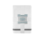 Chic Home Luxurious 3-Piece Super Soft Pure Turkish Cotton White Bath Towels Set 30" x 60" Black Striped Hem