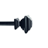 Versailles Industria Stacked Steel Heavy Duty Curtain Rods for Windows Set Black