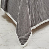 Jacquard Micro Plush Soft Premium Braided Oversized All Season Blanket Gray by Plazatex