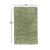 Knightsbridge Stylish And Comfortable All Season Traditional New Tile Design Cotton Bath Rug 21" X 34" Sage
