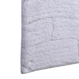 Knightsbridge Stylish And Comfortable All Season Traditional New Tile Design Cotton Bath Rug 24" X 40" White