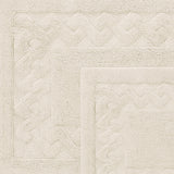 Knightsbridge Stylish And Comfortable Traditional Chain Design 2 PC Cotton Bath Rug Set 17"x24" & 21"x34" Ivory