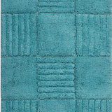 Knightsbridge Chakker Board 220 GSF Non Skid Back Bath Rug Set - 2- Piece - 17"x24" and 21"x34", Aqua