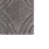 Knightsbridge Diamond 220 GSF Non Skid Back Bath Rug Set - 2- Piece - 17x24 and 21x34", Silver