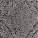 Knightsbridge Diamond 220 GSF Non Skid Back Bath Rug Set - 2- Piece - 17x24 and 21x34", Silver