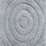 Knightsbridge Echo 220 GSF Non Skid Back Bath Rug Set - 2- Piece - 17x24 and 21x34", Silver