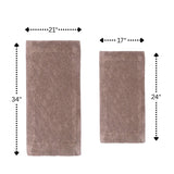 Knightsbridge Shooting Star 220 GSF Reversible Bath Rug Set - 2- Piece - 17x24 and 21x34", Stone