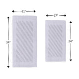 Knightsbridge Shooting Star 220 GSF Reversible Bath Rug Set - 2- Piece - 17x24 and 21x34", White