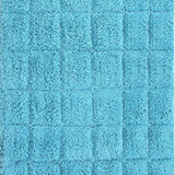 Knightsbridge Summer Tile 220 GSF Non Skid Back Bath Rug Set - 2- Piece - 17x24 and 21x34", Aqua