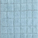 Knightsbridge Summer Tile 220 GSF Non Skid Back Bath Rug Set - 2- Piece - 17"x24" and 21"x34", Light Blue