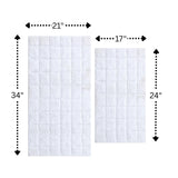 Knightsbridge Summer Tile 220 GSF Non Skid Back Bath Rug Set - 2- Piece - 17x24 and 21x34", White