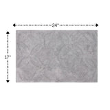 Knightsbridge Arch Bath Rug Cotton Non Skid Back - Silver