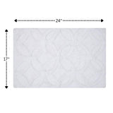 Knightsbridge Arch Bath Rug Cotton Non Skid Back - White