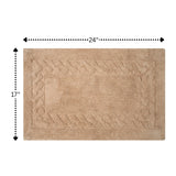 Knightsbridge Chain Bath Rug Cotton Non Skid Back - Natural