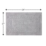 Knightsbridge Chain Bath Rug Cotton Non Skid Back - Silver