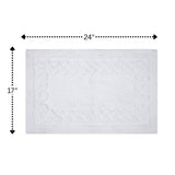 Knightsbridge Chain Bath Rug Cotton Non Skid Back - White