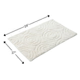 Circle Design Round Cotton with Non-Skid Back Bath Rug 24"x40" Ivory by Knightsbridge