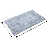 Knightsbridge Beautiful Circle Design Premium Quality Year Round Cotton With Non-Skid Back Bath Rug Silver