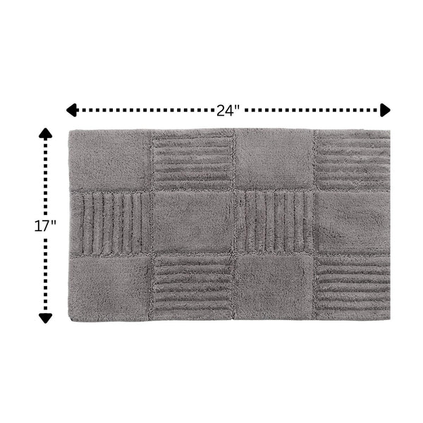 Knightsbridge Chakkar Board 220 GSF Non Skid Back Bath Rug 17 x 24 - Silver