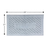 Diagonal Racetrack 100% Cotton Reversible Bath Rug Light Blue by Knightsbridge