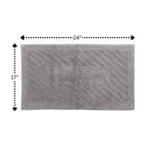 Diagonal Racetrack 100% Cotton Reversible Bath Rug Silver By Knightsbridge
